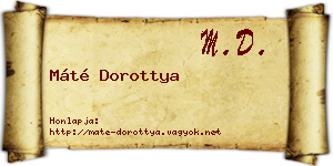 Máté Dorottya névjegykártya