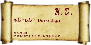 Máté Dorottya névjegykártya